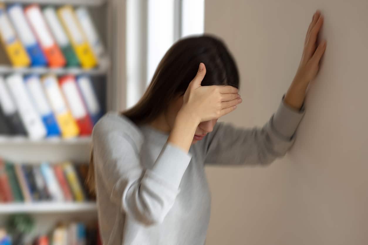 Woman with balance problem